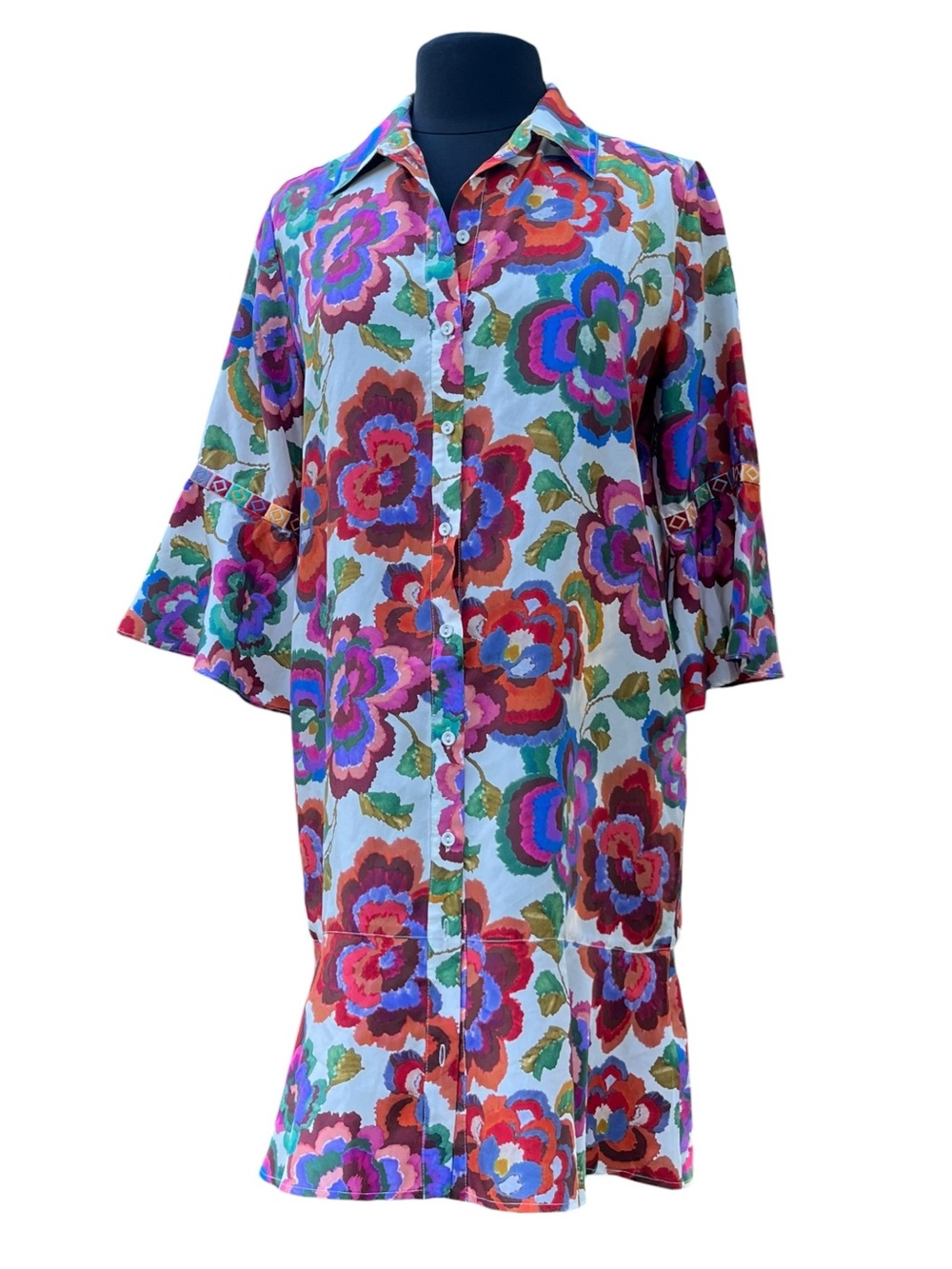 Johnny Was Workshop Floral Button-Front Women’s Shirt Dress size S